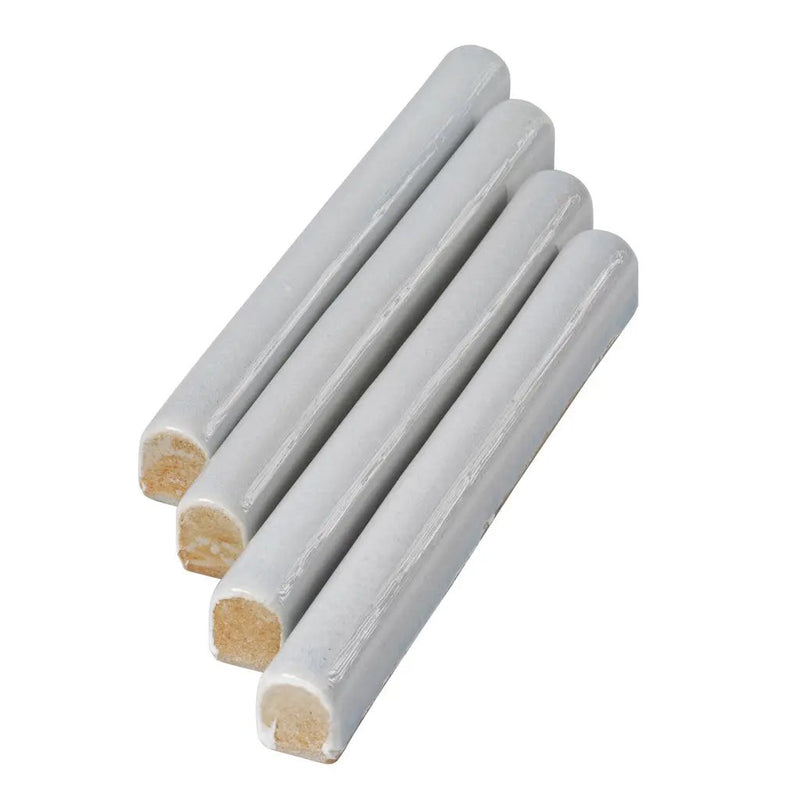 Light Stone Blue 0.6x6 Glossy Ceramic Pencil Tile Trim (10 pack, 0.25 sq ft/case) by Apollo Tile