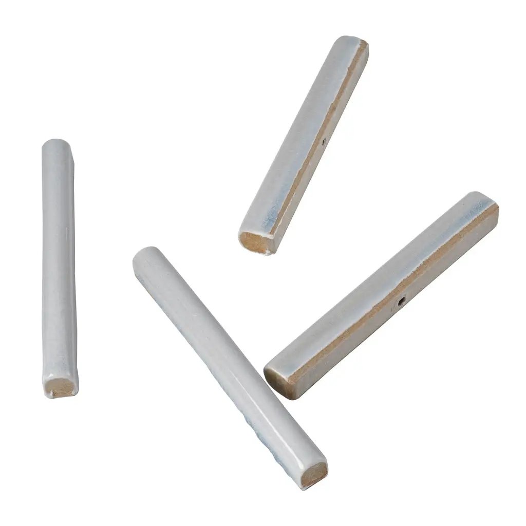 Light Stone Blue 0.6x6 Glossy Ceramic Pencil Tile Trim (10 pack, 0.25 sq ft/case) by Apollo Tile