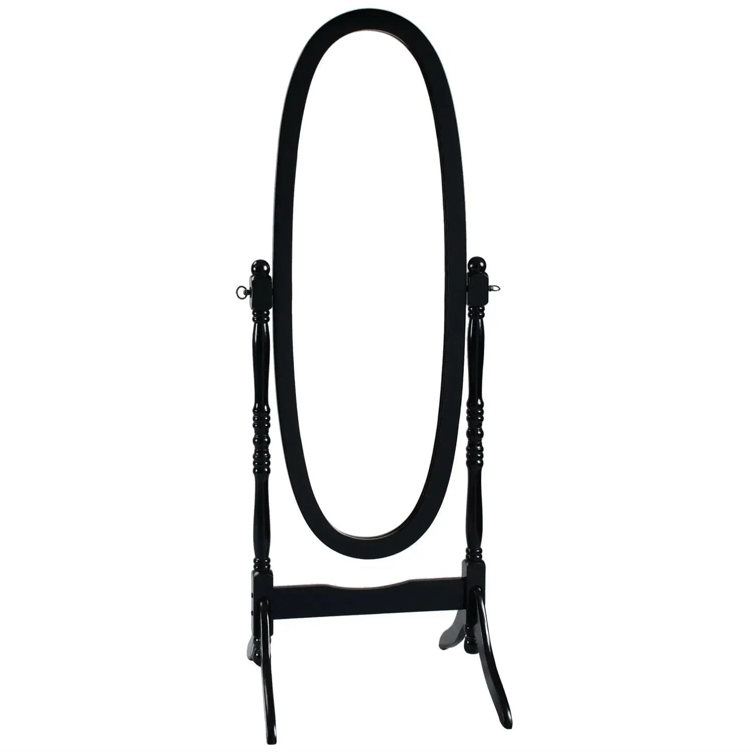 Black Oval Cheval Mirror Freestanding Floor Mirror by HomePacific