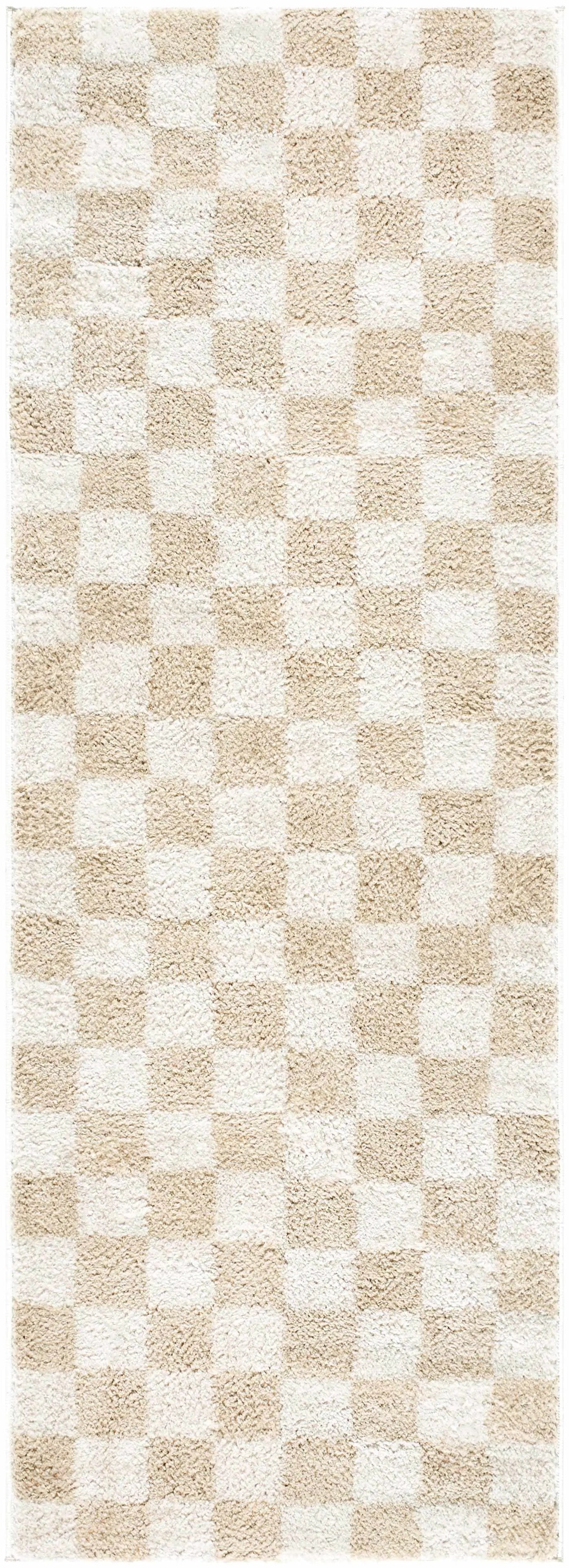 Canika Checkered Cream Washable Area Rug by Boutique Rugs