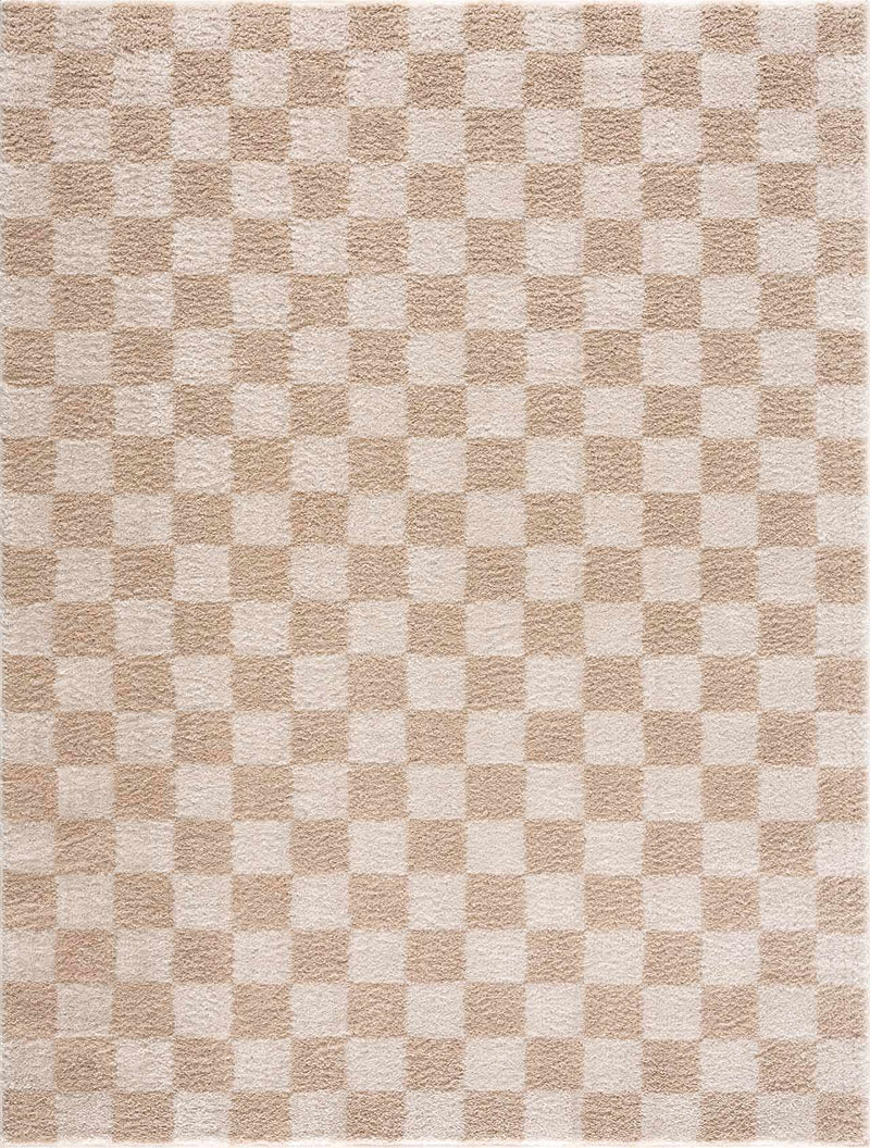 Canika Checkered Cream Washable Area Rug by Boutique Rugs