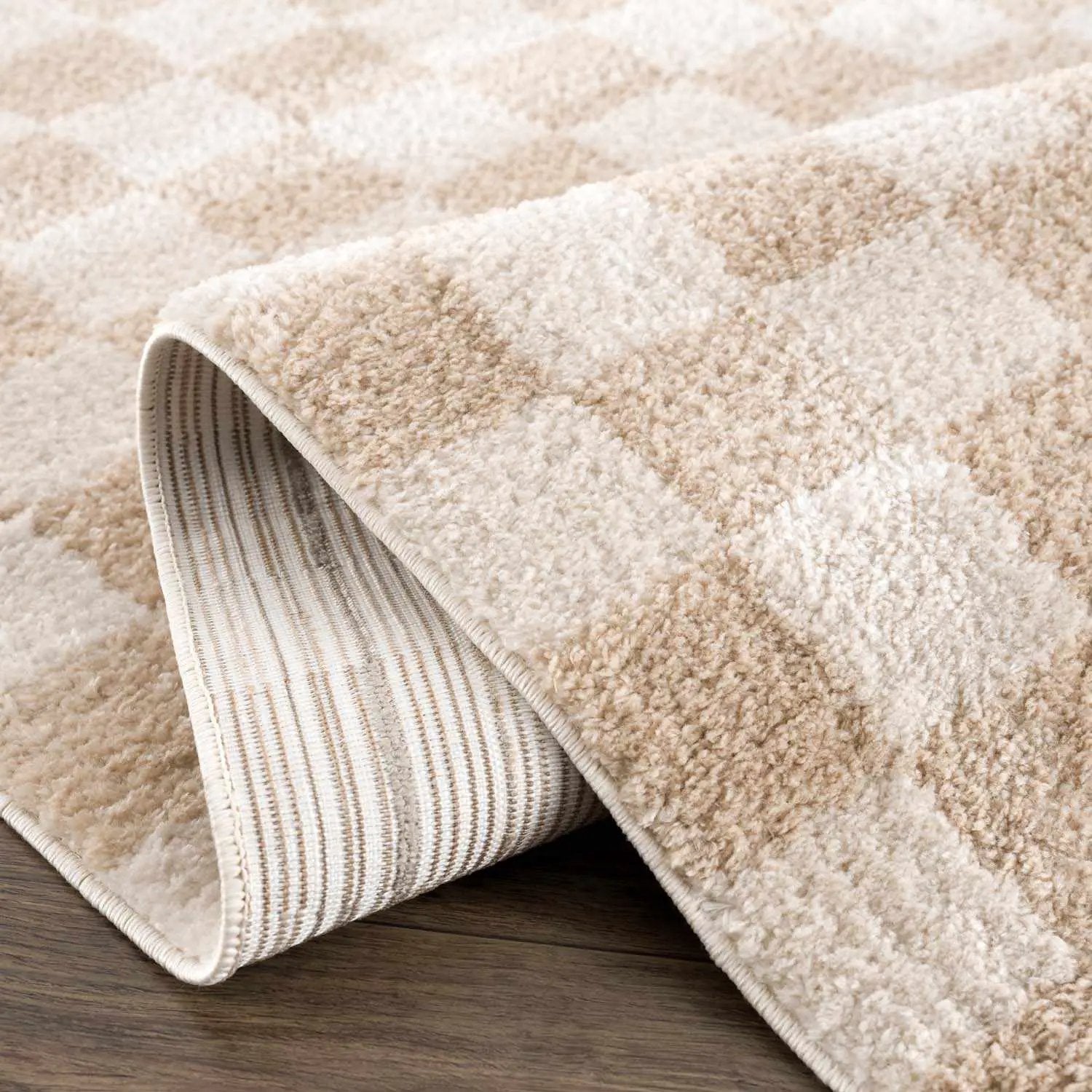 Canika Checkered Cream Washable Area Rug by Boutique Rugs