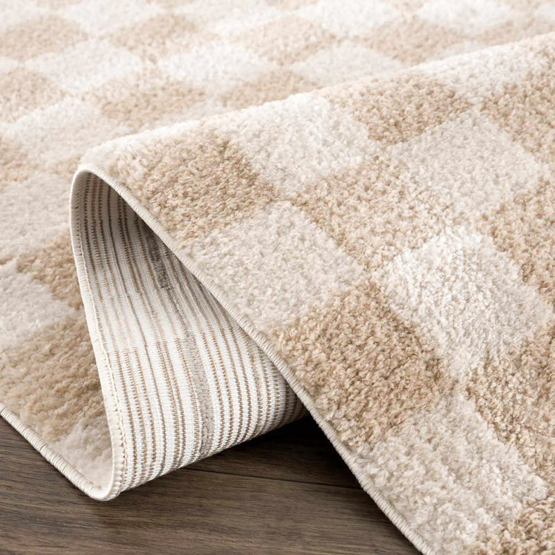 Canika Checkered Cream Washable Area Rug by Boutique Rugs