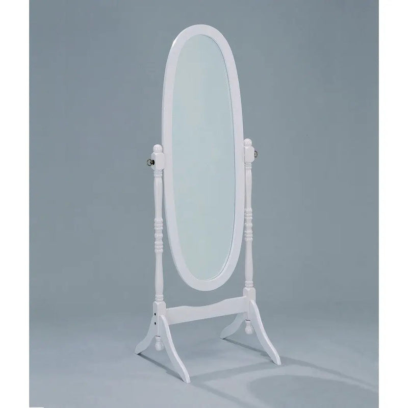 Oval Cheval Floor Mirror in White Finish by HomePacific