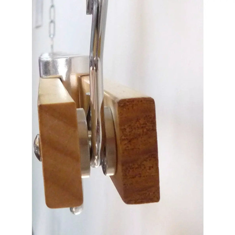 Ceiling Mount Single Bar Wooden Pot Rack with 4 Pan Hooks by HomePacific