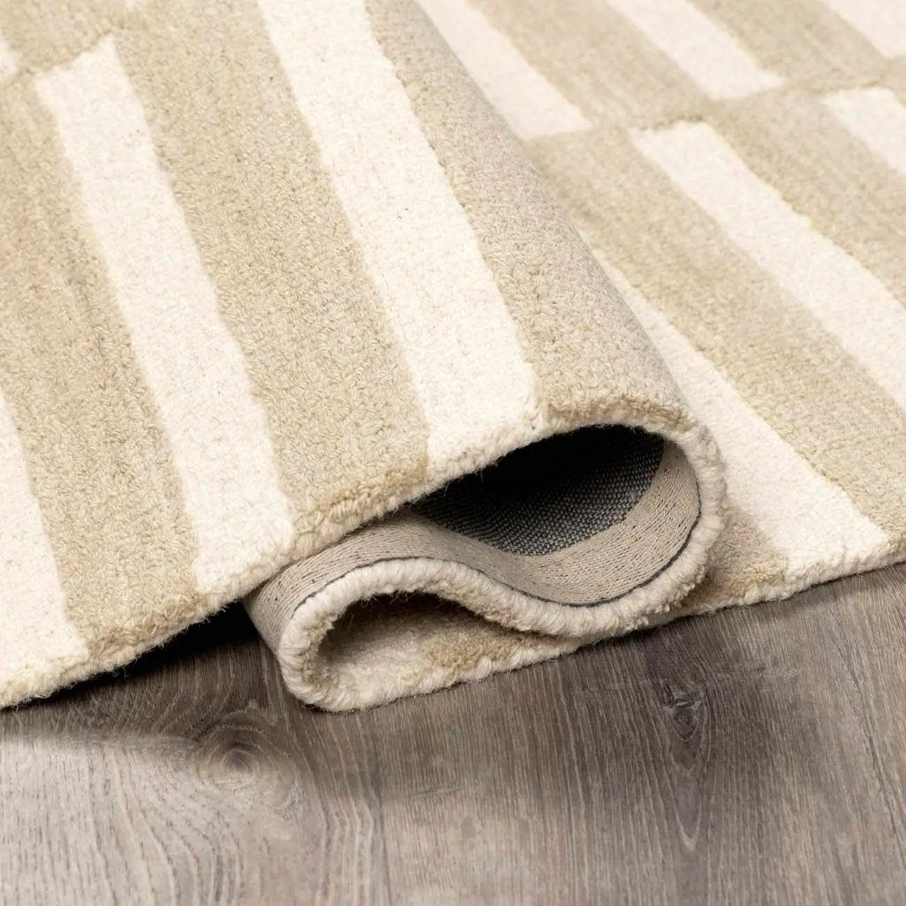 Idaho Broken-Striped Beige Area Rug by Boutique Rugs