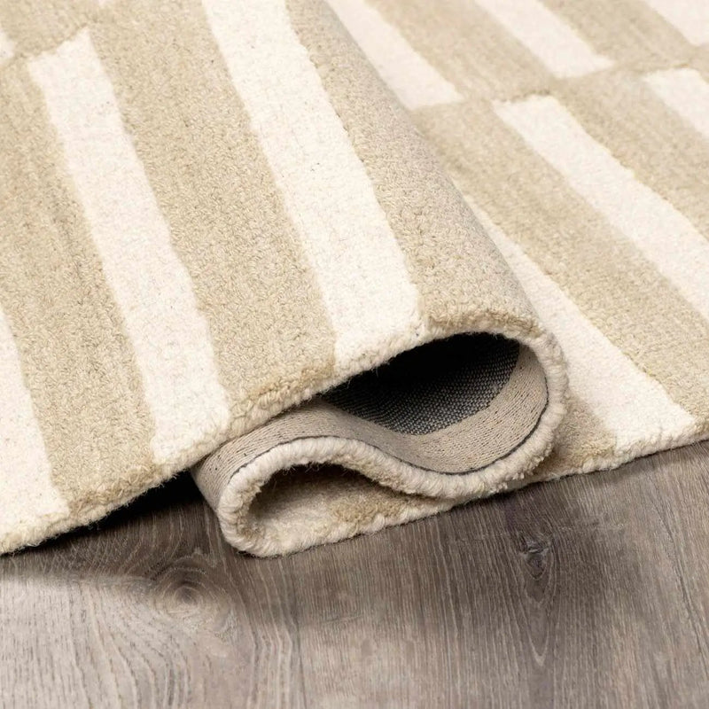 Idaho Broken-Striped Beige Area Rug by Boutique Rugs