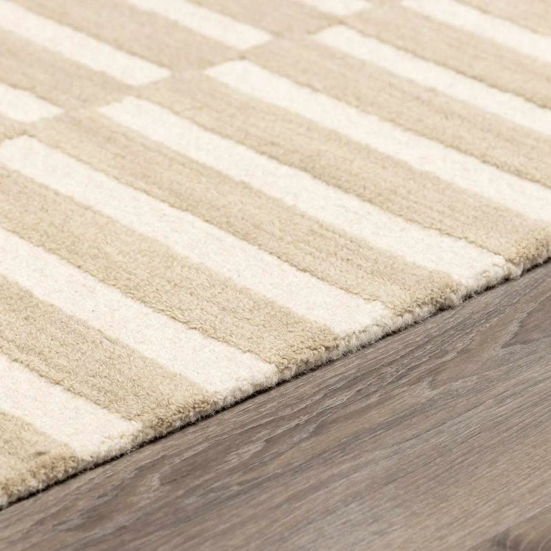 Idaho Broken-Striped Beige Area Rug by Boutique Rugs