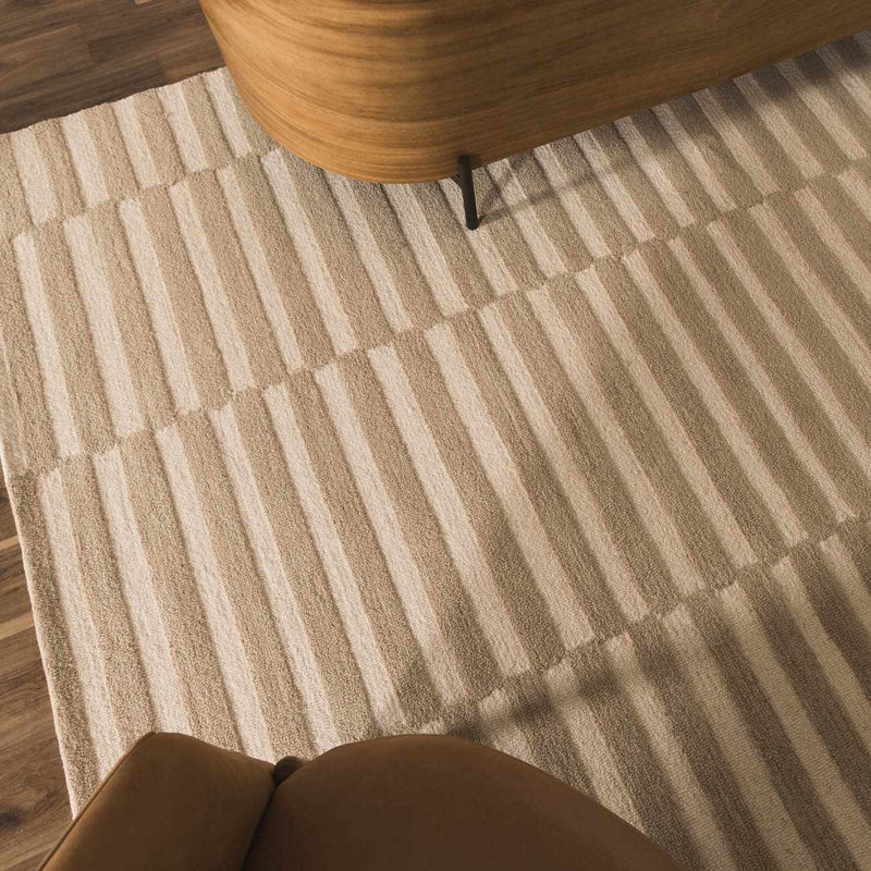 Idaho Broken-Striped Beige Area Rug by Boutique Rugs