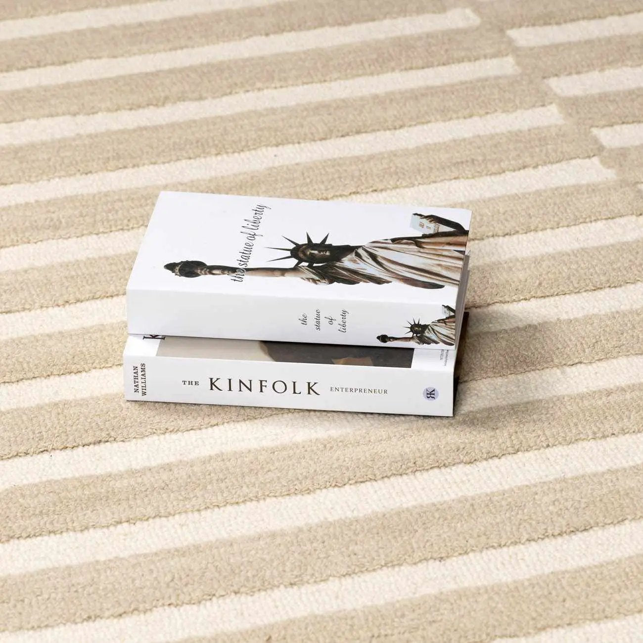 Idaho Broken-Striped Beige Area Rug by Boutique Rugs