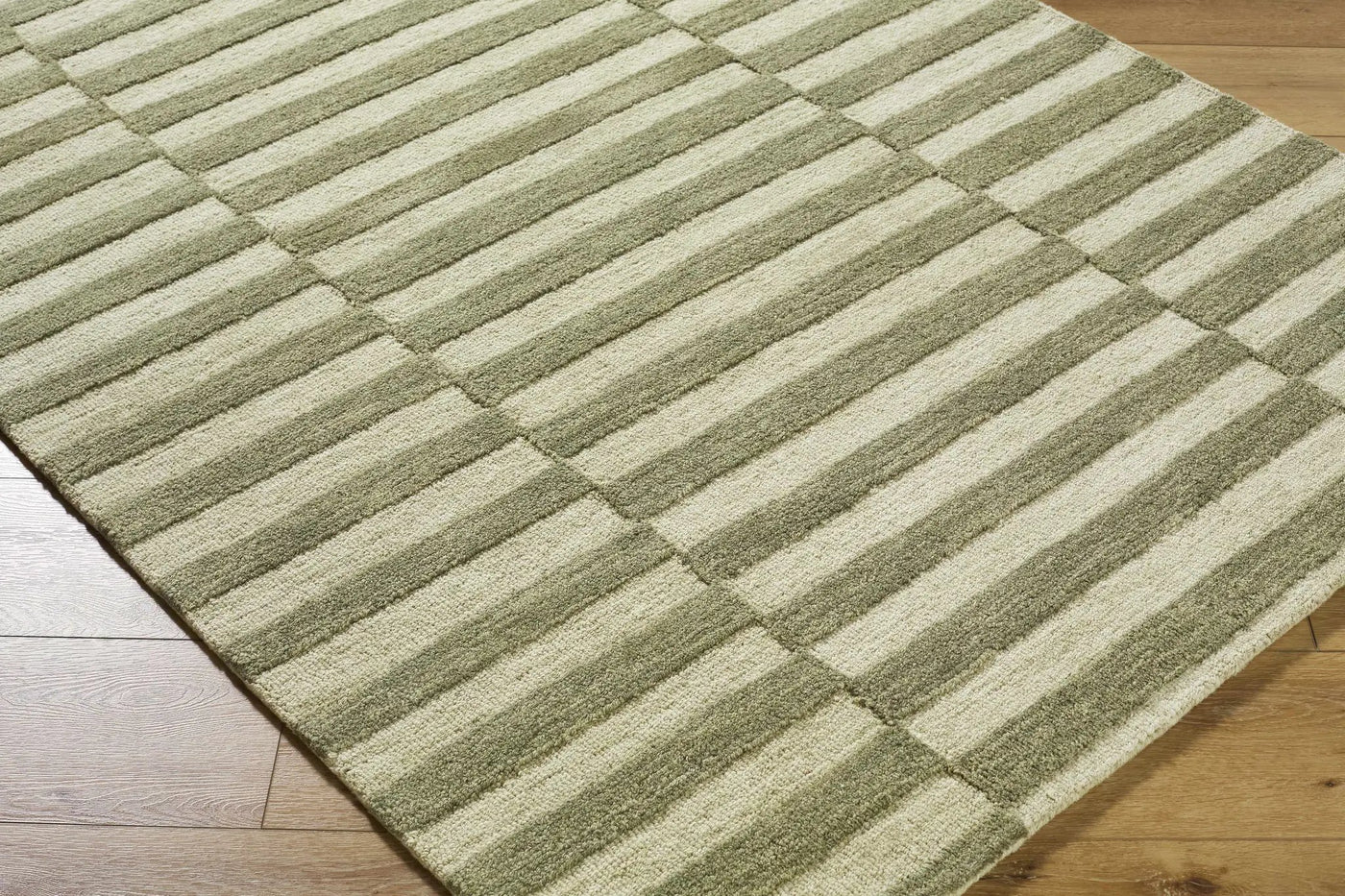 Idaho Broken-Striped Green Area Rug by Boutique Rugs