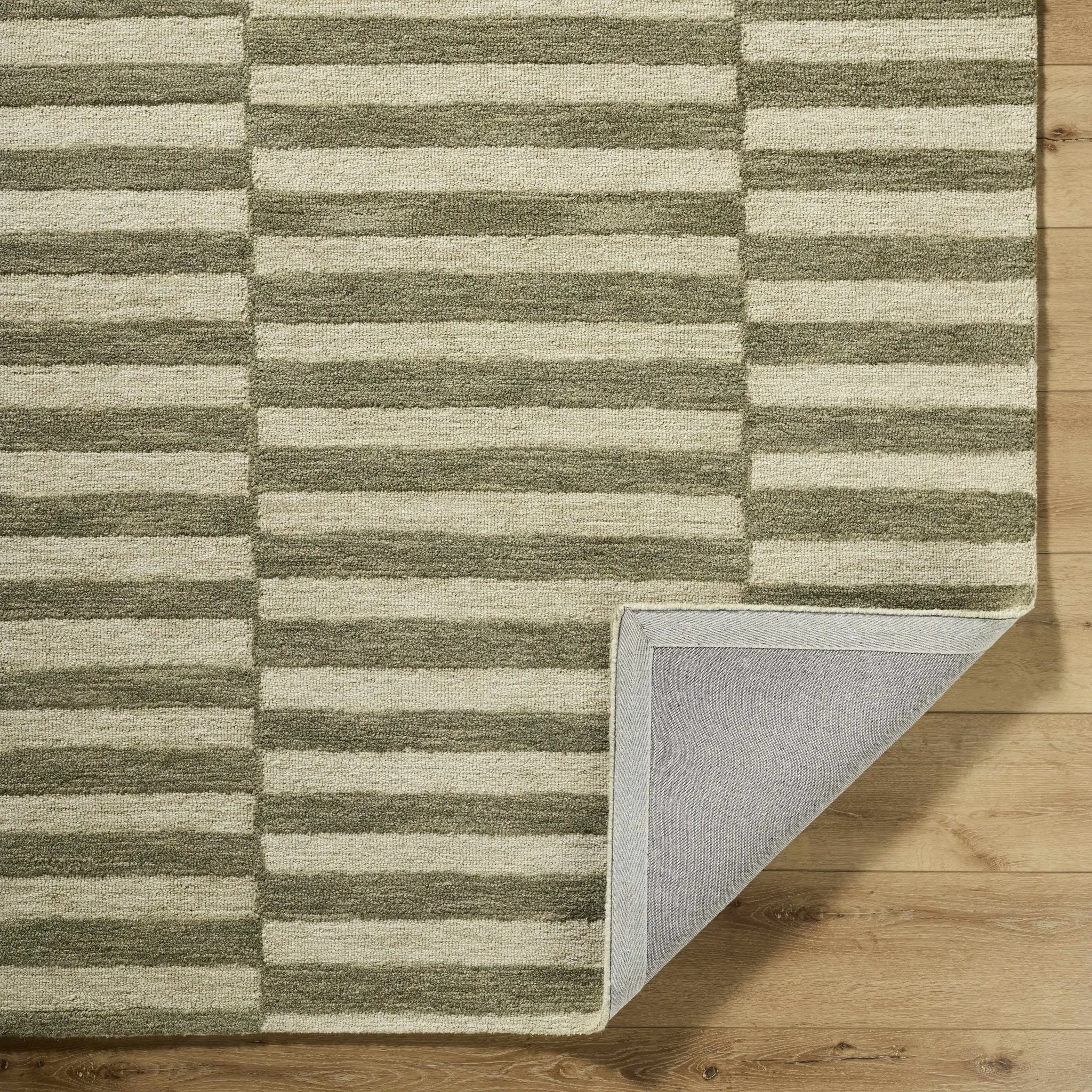 Idaho Broken-Striped Green Area Rug by Boutique Rugs