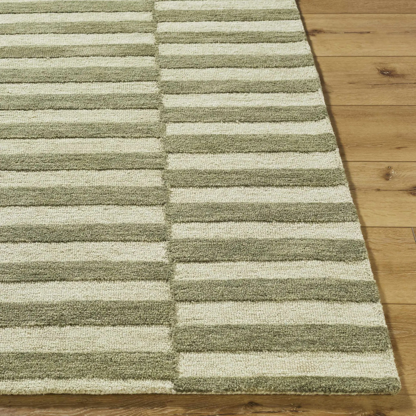 Idaho Broken-Striped Green Area Rug by Boutique Rugs