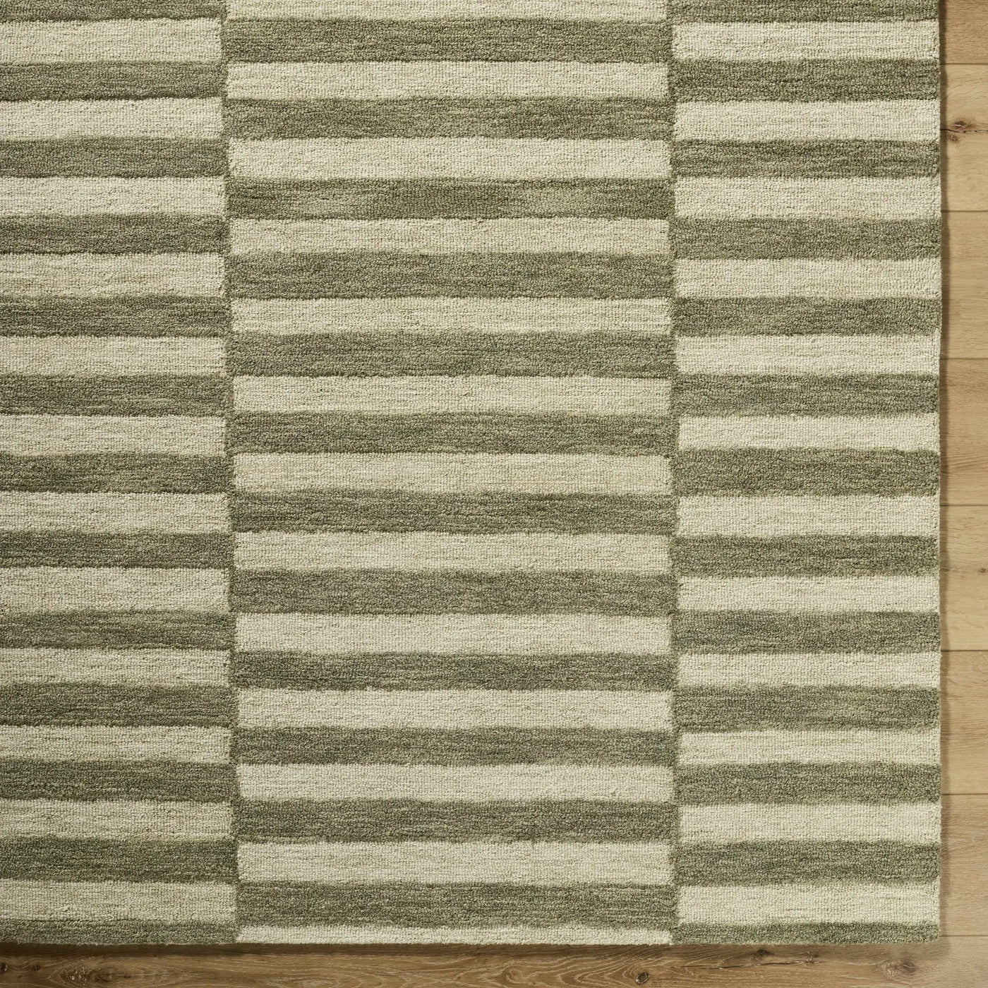 Idaho Broken-Striped Green Area Rug by Boutique Rugs
