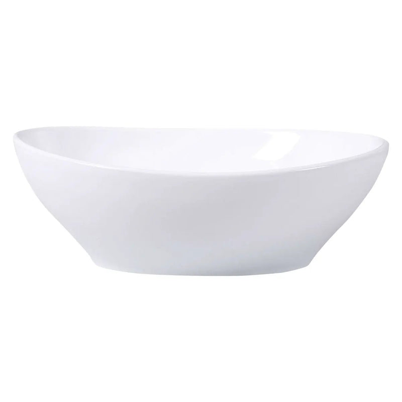Contemporary Oval Basin Round Vessel Bathroom Sink in White by HomePacific