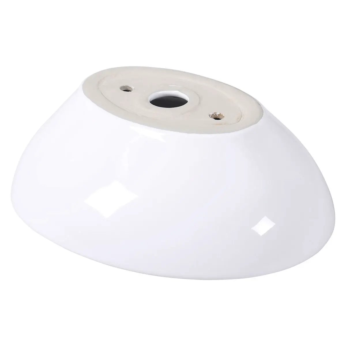Contemporary Oval Basin Round Vessel Bathroom Sink in White by HomePacific