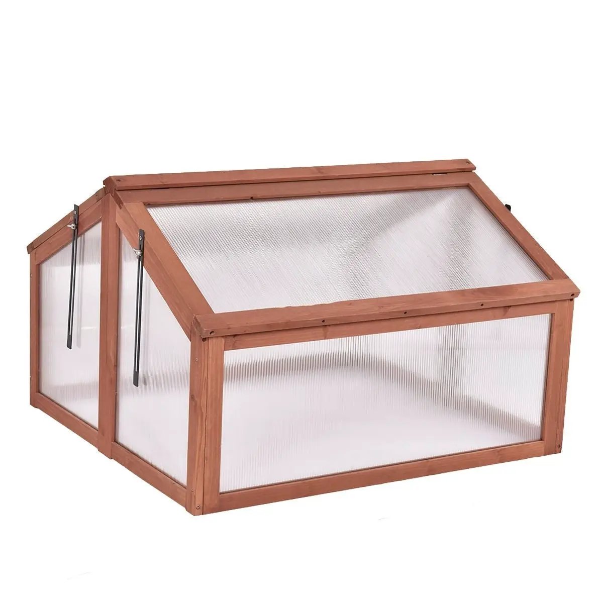 Farmhouse Double Box Wooden Small Portable Garden Greenhouse by HomePacific