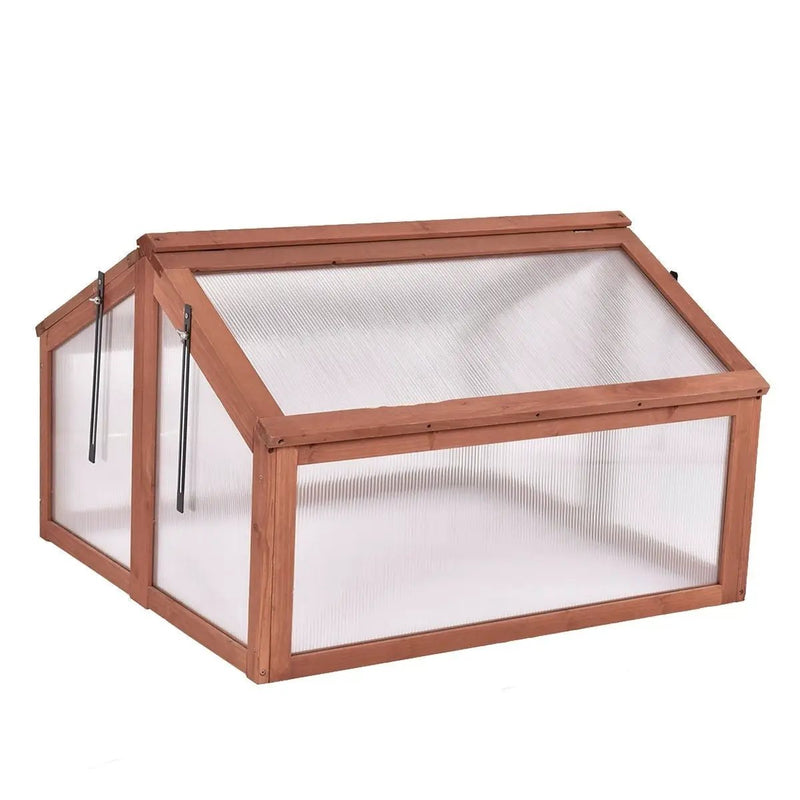 Farmhouse Double Box Wooden Small Portable Garden Greenhouse by HomePacific