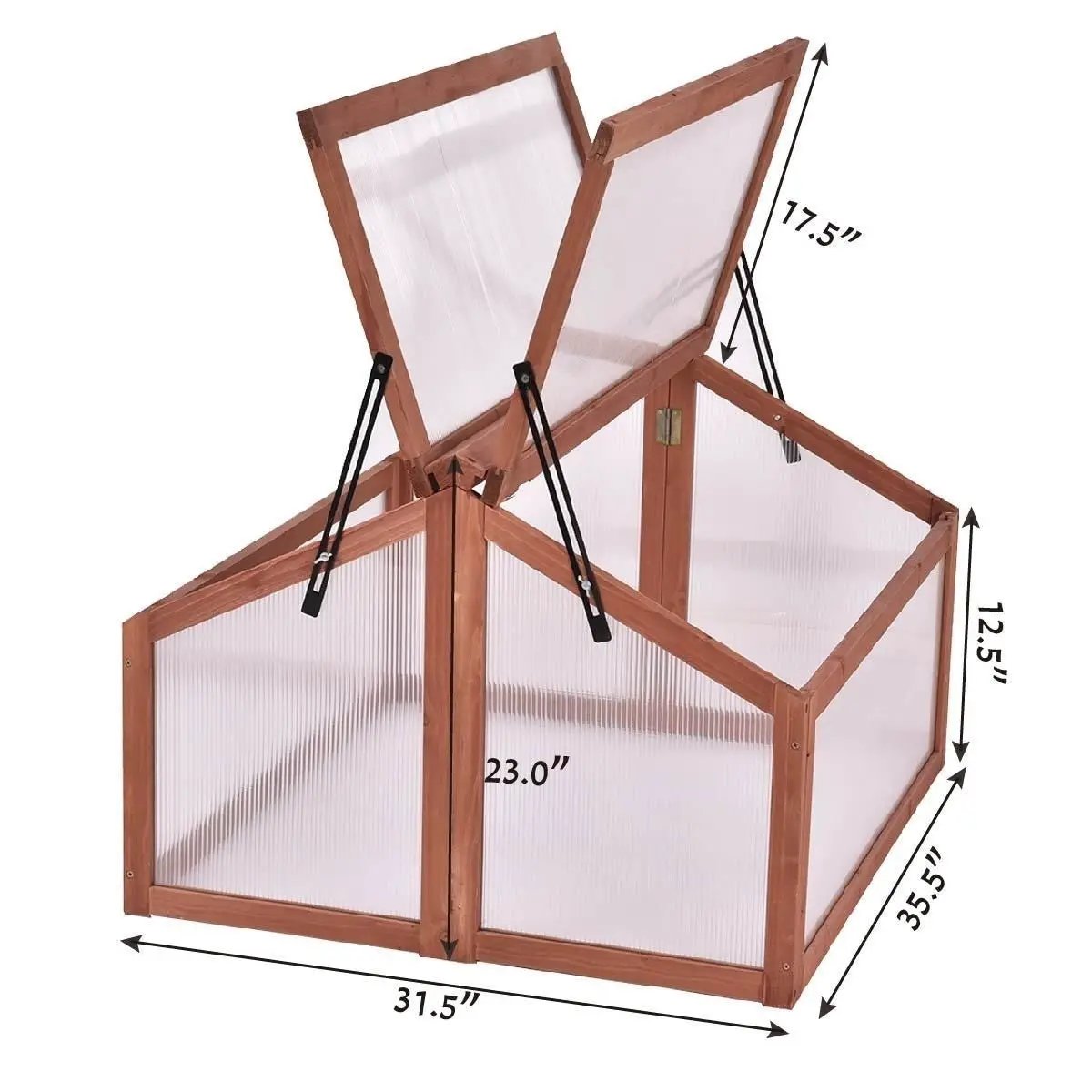 Farmhouse Double Box Wooden Small Portable Garden Greenhouse by HomePacific