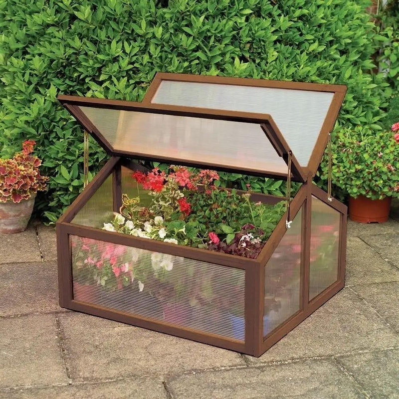 Farmhouse Double Box Wooden Small Portable Garden Greenhouse by HomePacific