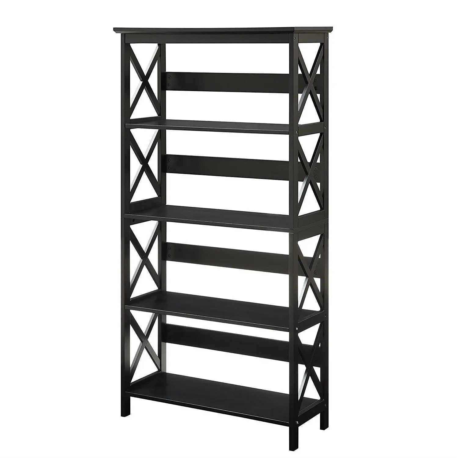 Glossy Black 5-Shelf Bookcase by HomePacific