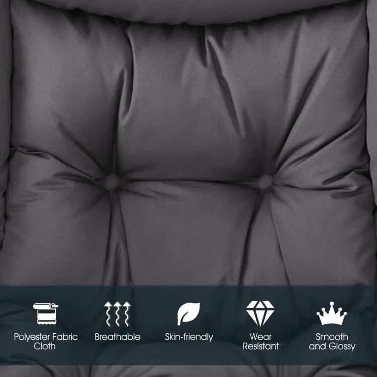 Upholstered Modern Cushioned Accent Chair with Side Pocket in Grey by HomePacific