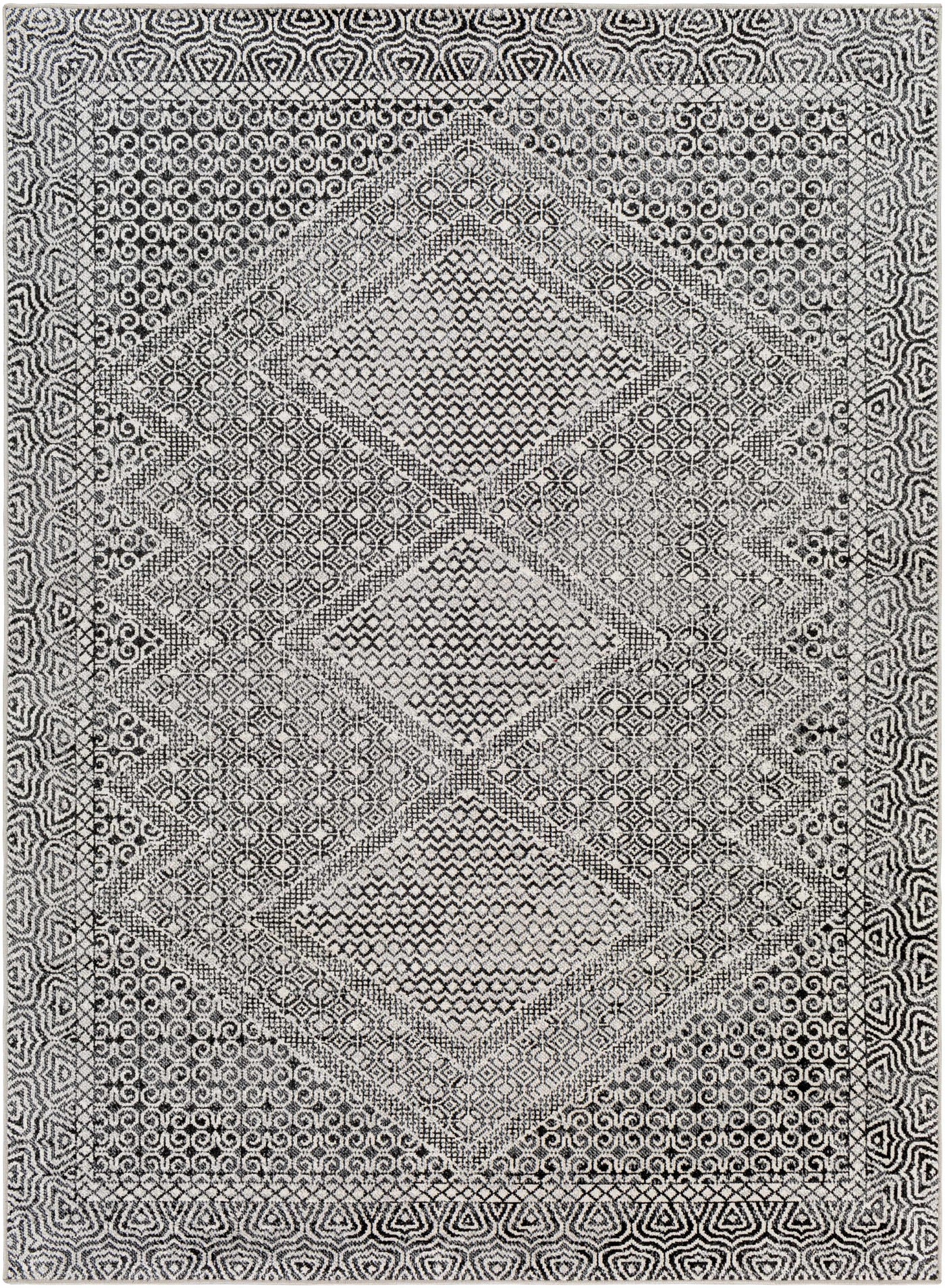 Coledale Black & White Washable Rug - Clearance by Boutique Rugs