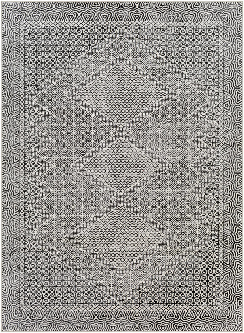 Coledale Black & White Washable Rug - Clearance by Boutique Rugs