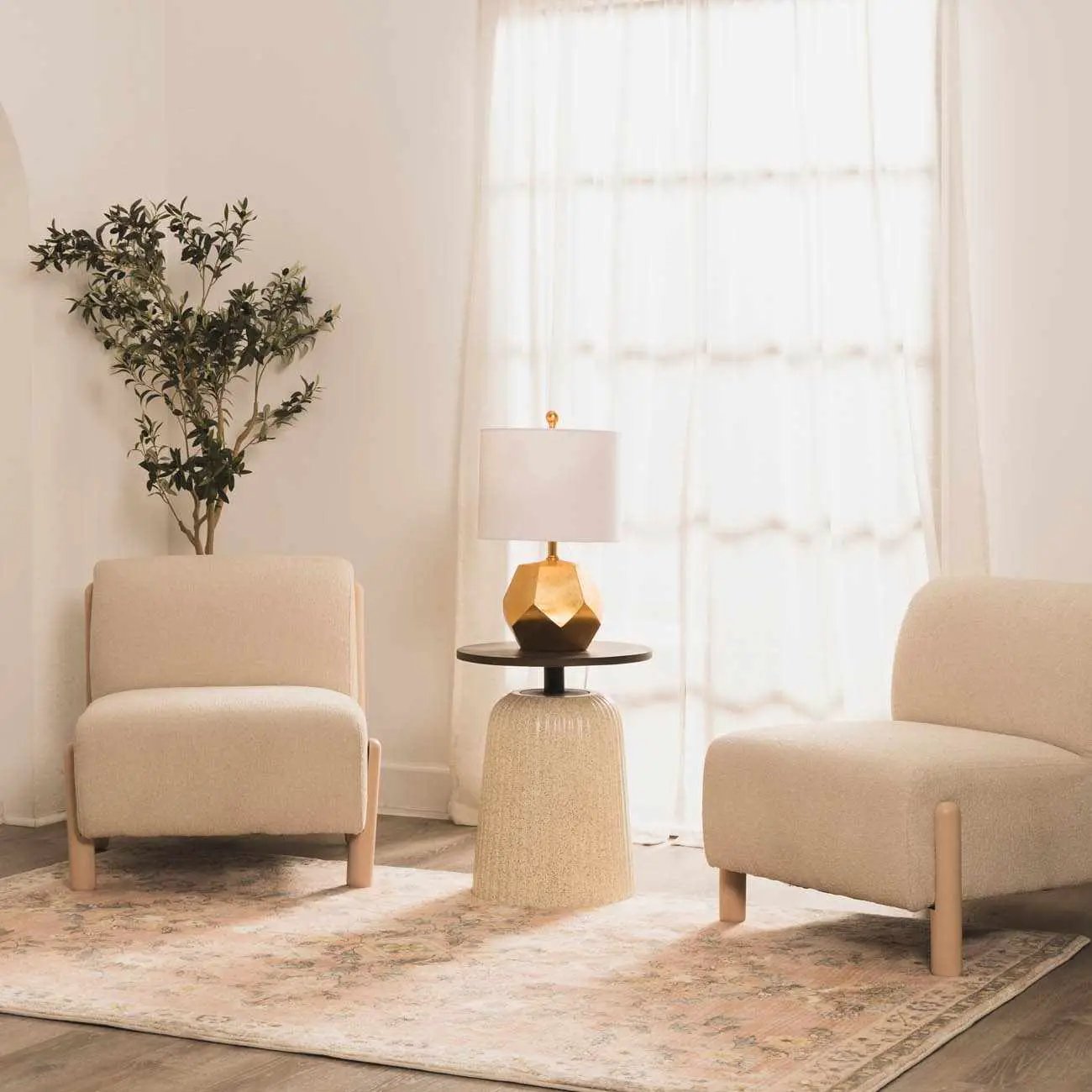 Coleford Gold Geometric Table Lamp - Clearance by Boutique Rugs