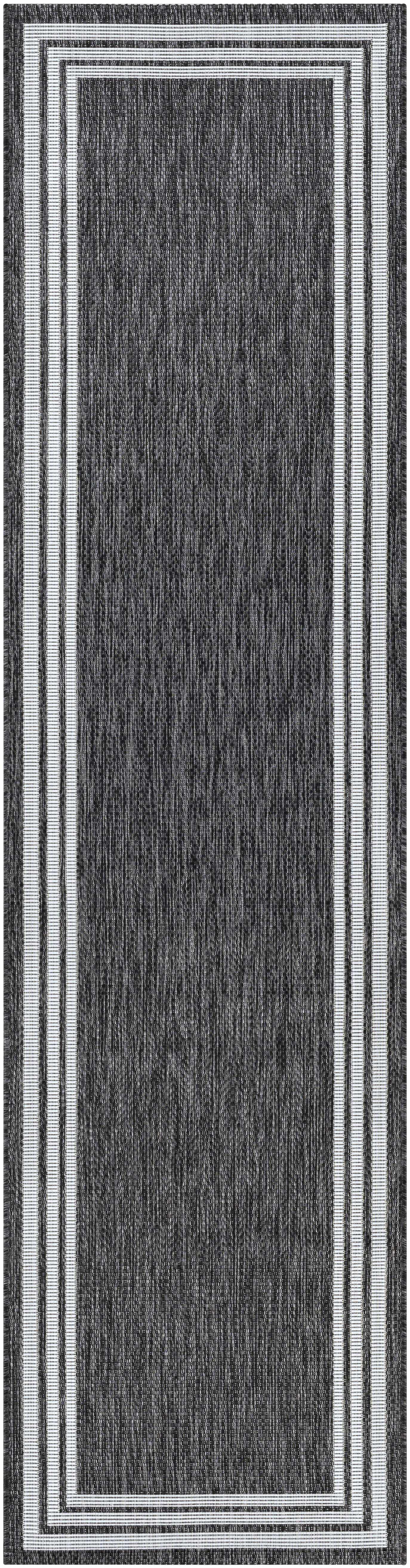 Coonamble Bordered Anthracite Outdoor Rug by Boutique Rugs