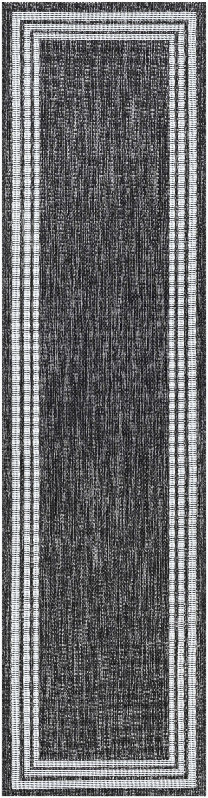 Coonamble Bordered Anthracite Outdoor Rug by Boutique Rugs