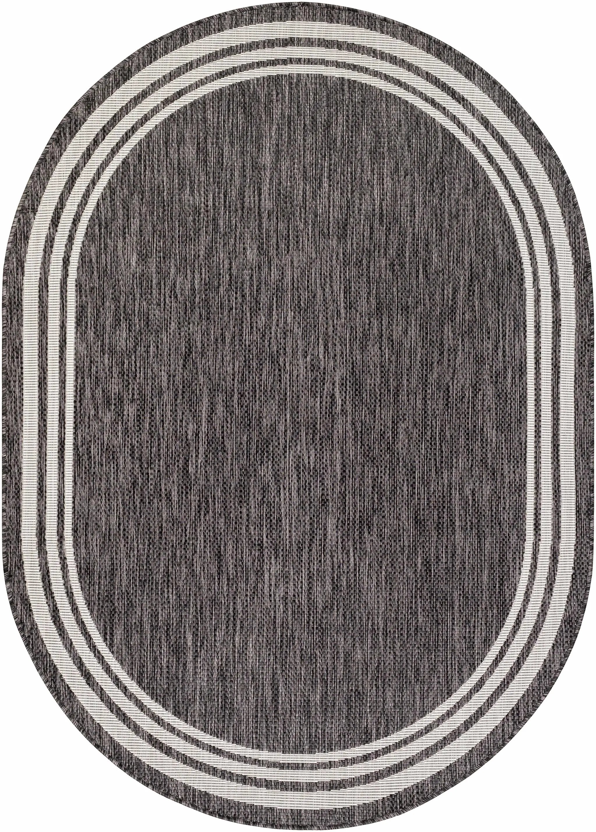 Coonamble Bordered Anthracite Outdoor Rug by Boutique Rugs