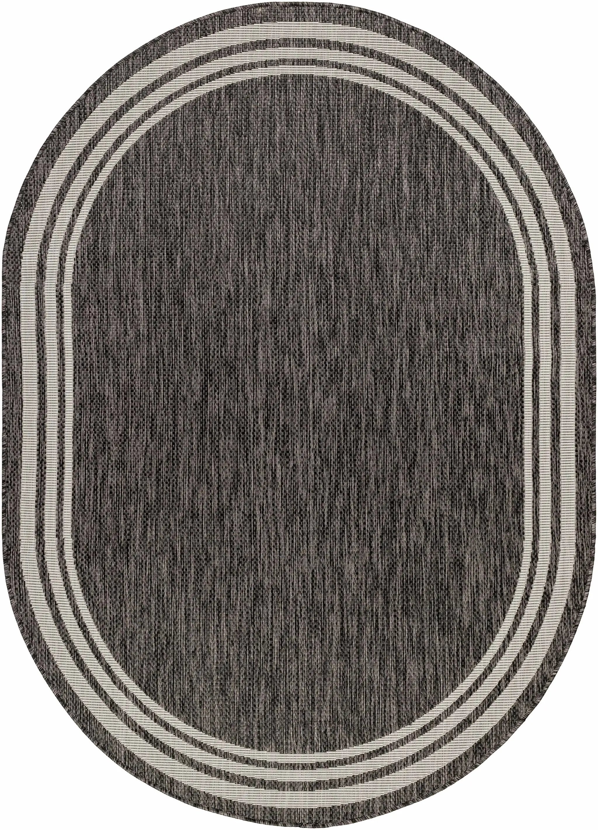 Coonamble Bordered Anthracite Outdoor Rug by Boutique Rugs