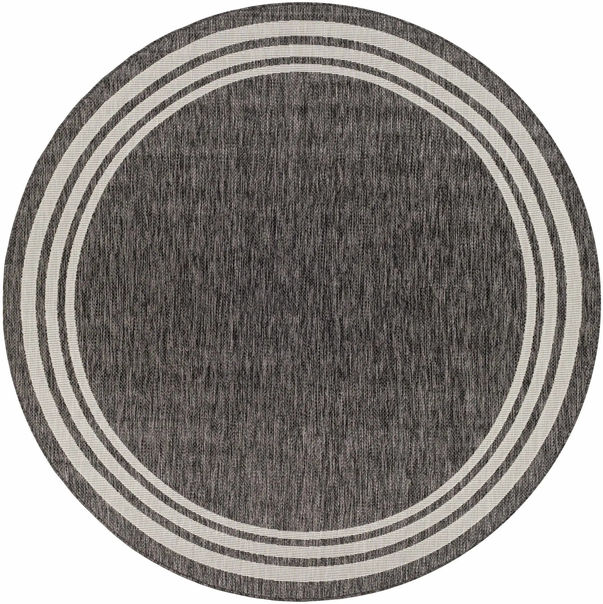 Coonamble Bordered Anthracite Outdoor Rug by Boutique Rugs