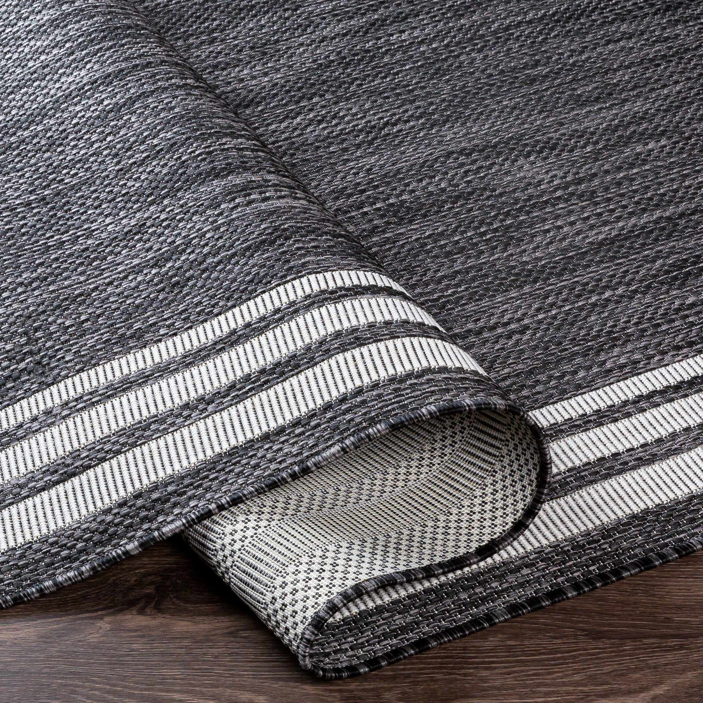 Coonamble Bordered Anthracite Outdoor Rug by Boutique Rugs