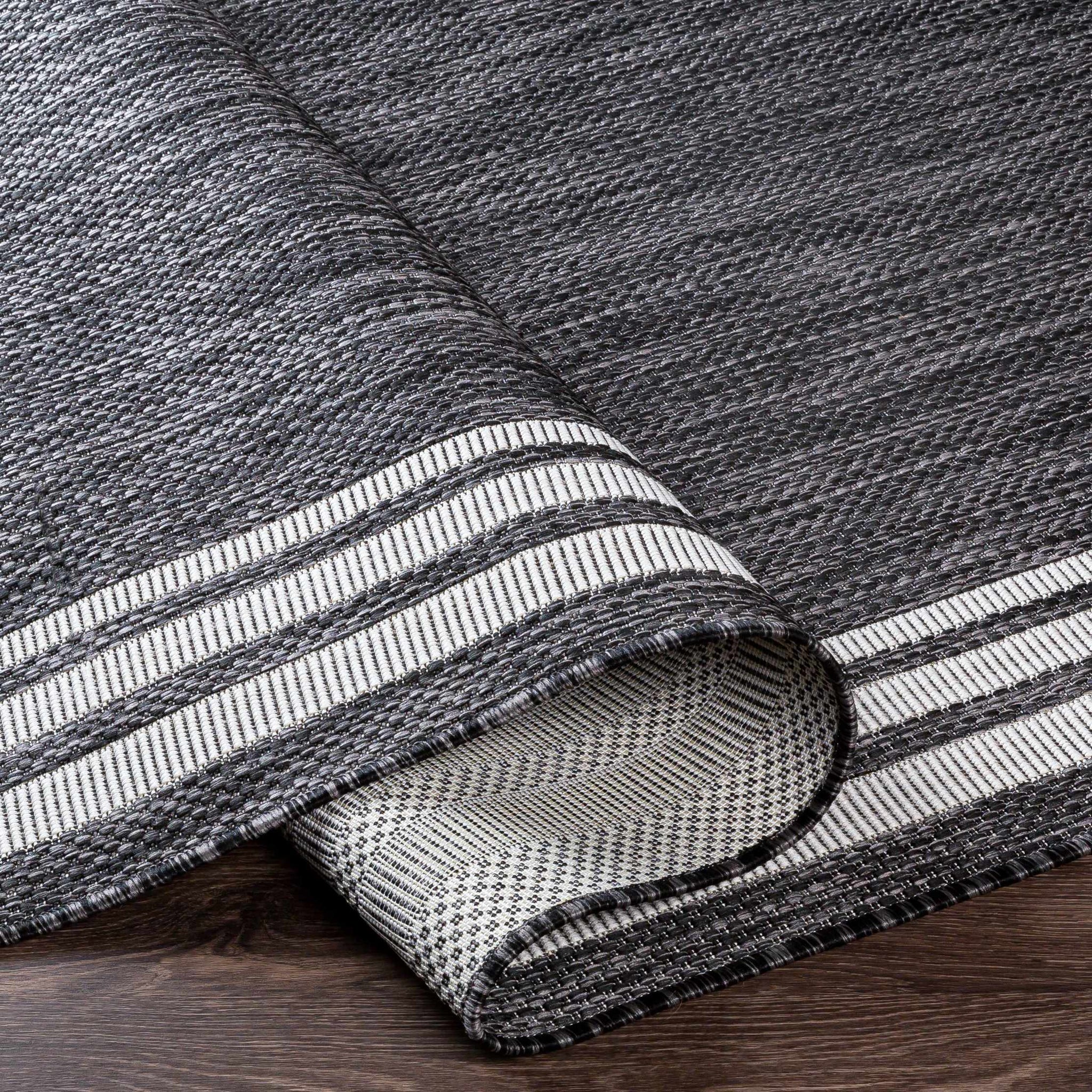 Coonamble Bordered Anthracite Outdoor Rug by Boutique Rugs