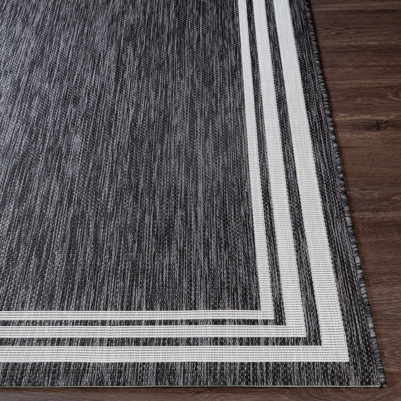 Coonamble Bordered Anthracite Outdoor Rug by Boutique Rugs