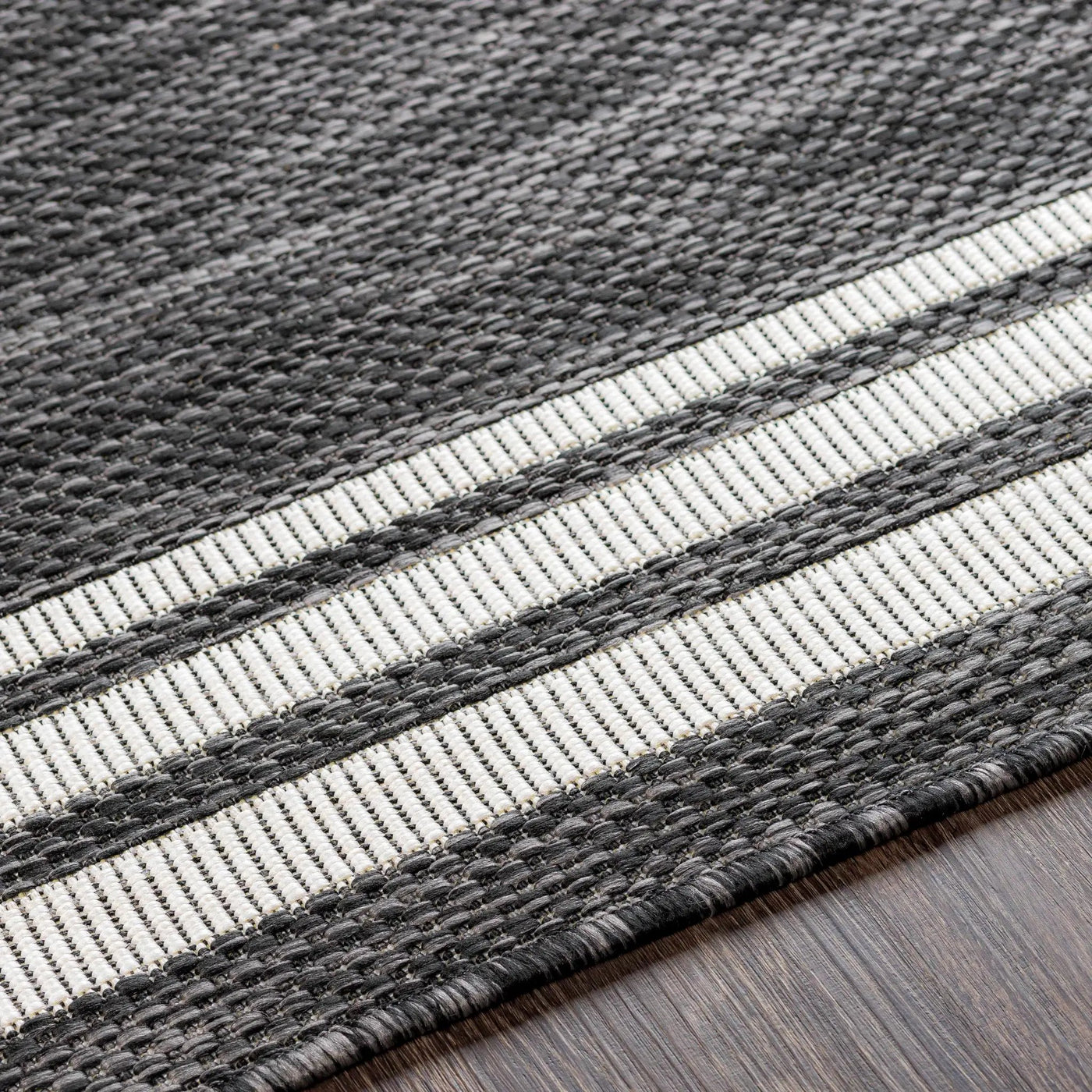 Coonamble Bordered Anthracite Outdoor Rug by Boutique Rugs
