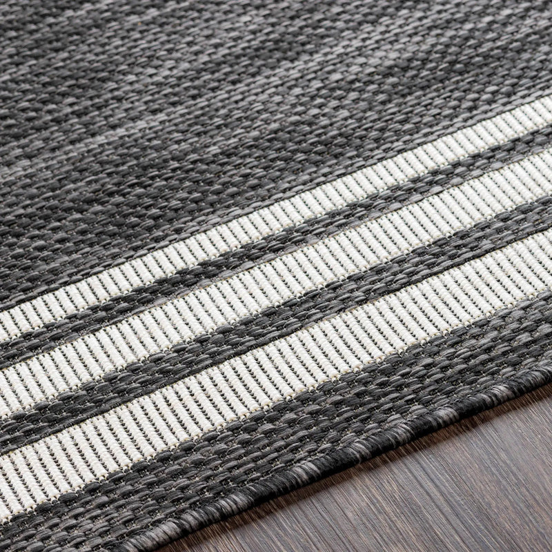 Coonamble Bordered Anthracite Outdoor Rug by Boutique Rugs