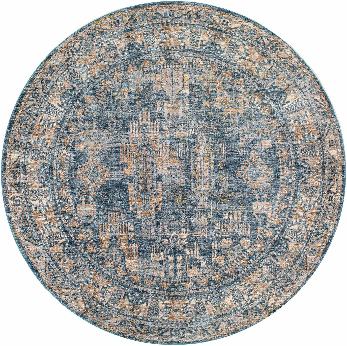 Mirabel Denim Blue Traditional Rug by Boutique Rugs