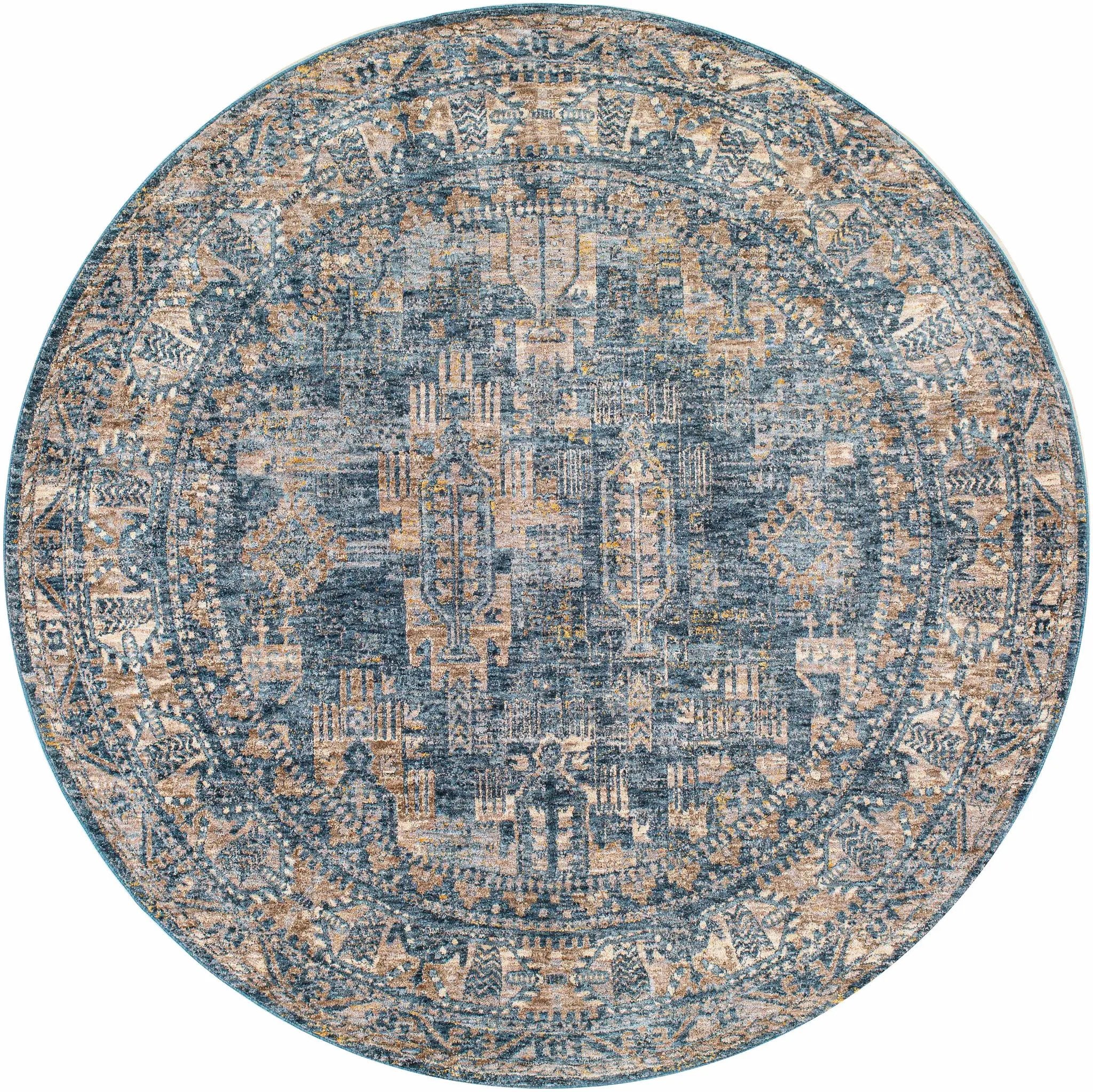 Mirabel Denim Blue Traditional Rug by Boutique Rugs