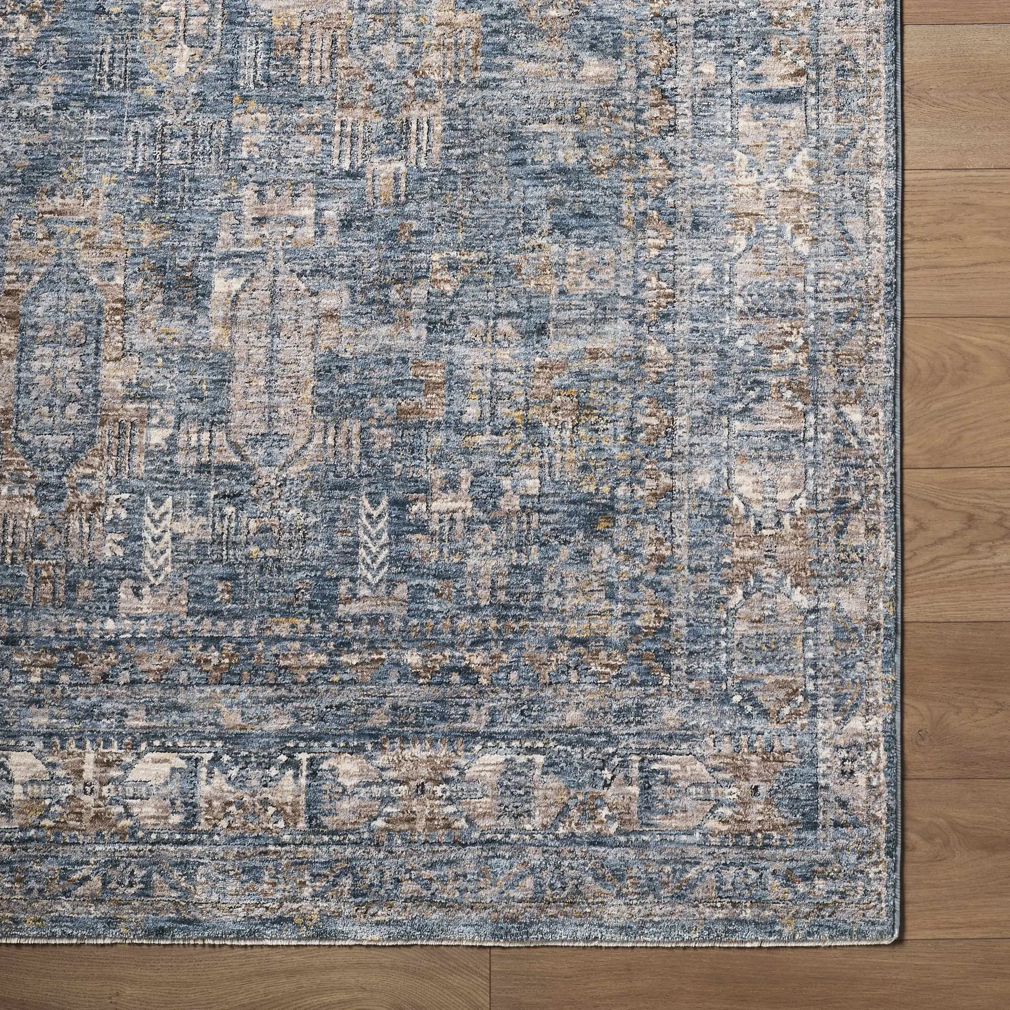 Mirabel Denim Blue Traditional Rug by Boutique Rugs
