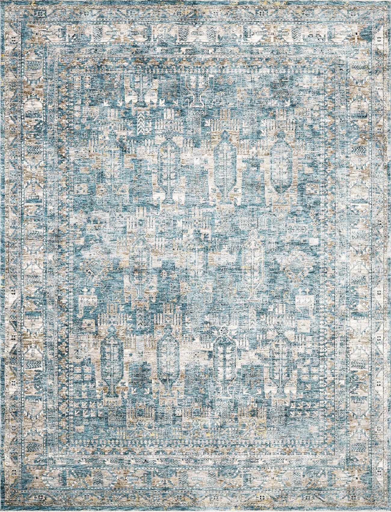 Mirabel Denim Blue Traditional Rug by Boutique Rugs