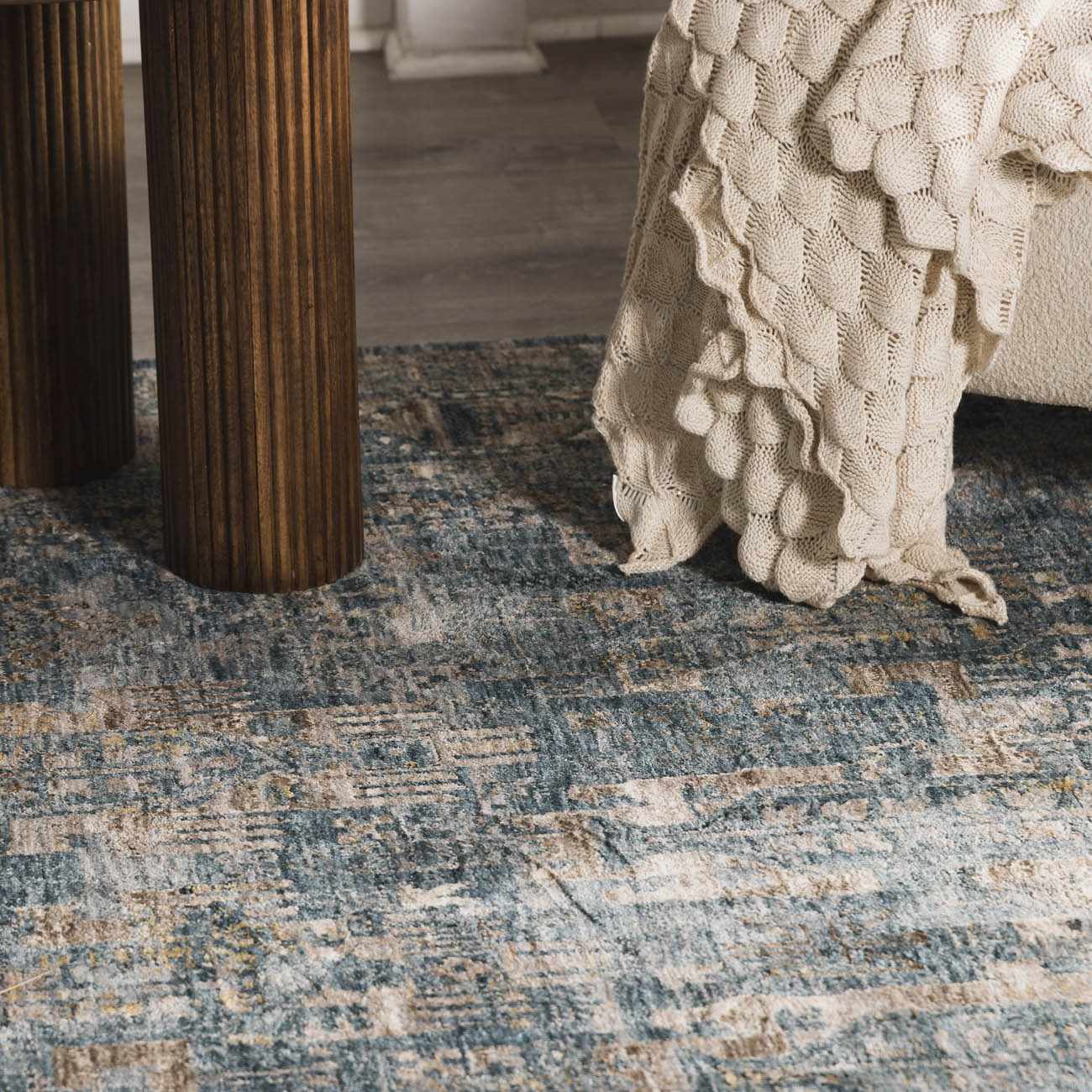 Mirabel Denim Blue Traditional Rug by Boutique Rugs