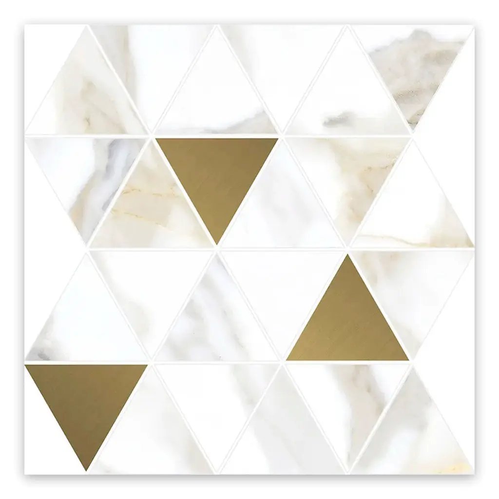 White Gold 10x11 Matte Triangle Porcelain Mosaic Tile (11 pack, 8.58 sq ft/case) by Apollo Tile