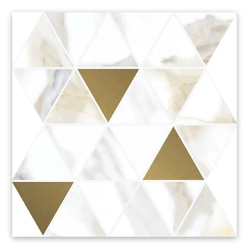 White Gold 10x11 Matte Triangle Porcelain Mosaic Tile (11 pack, 8.58 sq ft/case) by Apollo Tile
