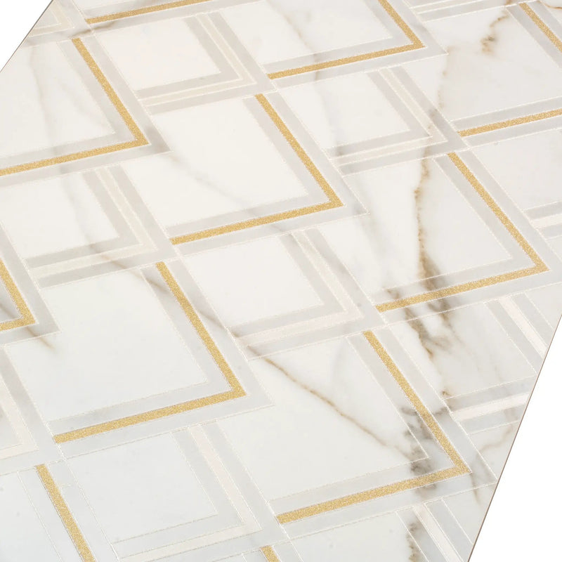White Gold 24x48 Polished Diamond Porcelain Large Format Tile (1 pack, 7.75 sq ft/case) by Apollo Tile