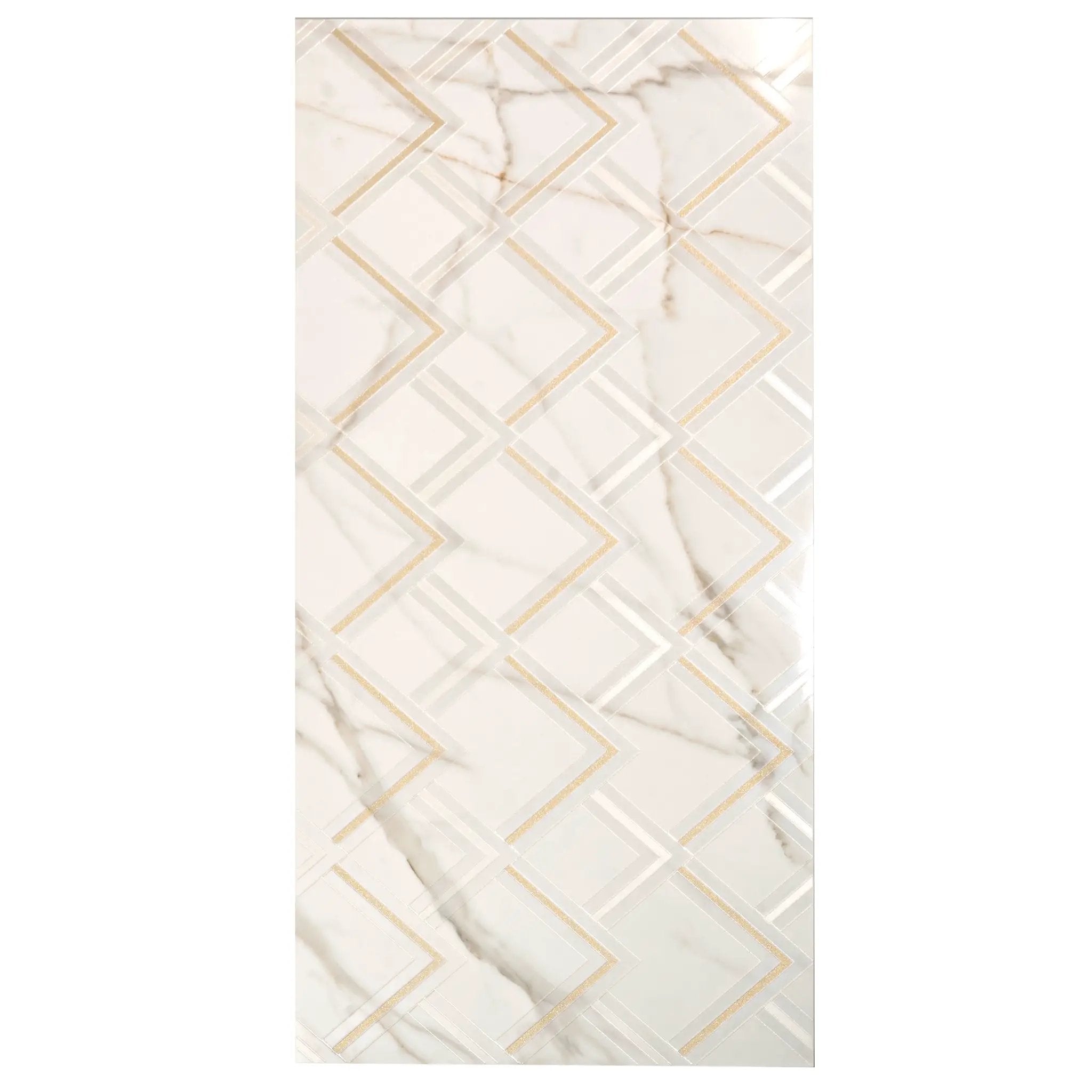 White Gold 24x48 Polished Diamond Porcelain Large Format Tile (1 pack, 7.75 sq ft/case) by Apollo Tile