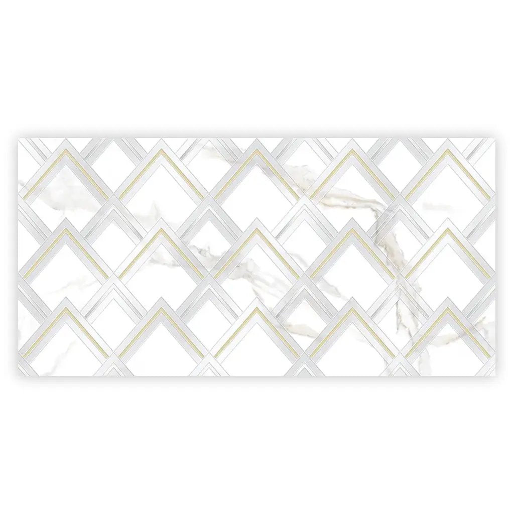 White Gold 24x48 Polished Diamond Porcelain Large Format Tile (1 pack, 7.75 sq ft/case) by Apollo Tile