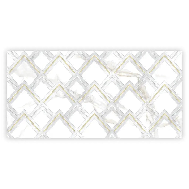 White Gold 24x48 Polished Diamond Porcelain Large Format Tile (1 pack, 7.75 sq ft/case) by Apollo Tile
